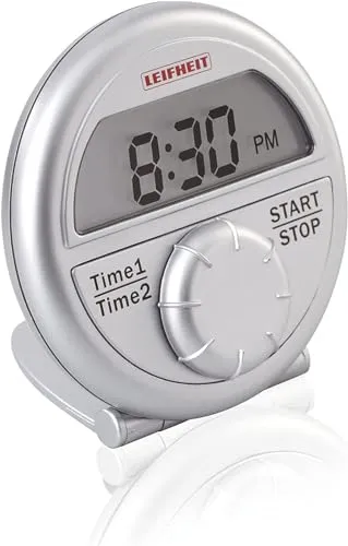 Leifheit digitaler Küchenwecker mit 2 Zeiten - Eieruhren & Kurzzeitmesser, digitaler Timer mit großem Display und großen Knöpfen für einfache Bedienung, ideal für präzises Kochen.