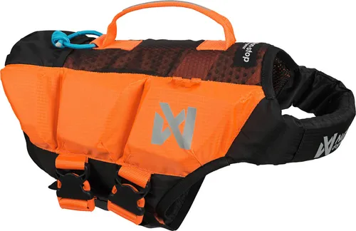 Non-stop dogwear Schwimmweste Protector Life Jacket schwarz/orange, Größe: 8 - Robuste Schwimmweste für Hunde mit ergonomischem Design und reflektierenden Details. Optimale Bewegungsfreiheit und Stabilität im Wasser durch fortschrittliche Auftriebskonstruktion. Ideal für sichere Wasserspiele!