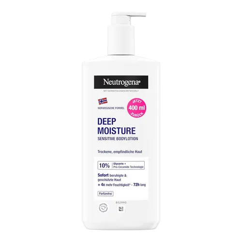 Neutrogena Norwegische Formel Tiefenfeuchtigkeitsspendende Körperlotion für empfindliche Haut 400ml