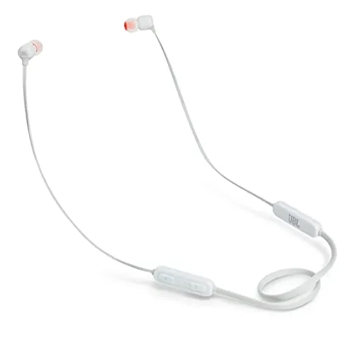 JBL Tune 110 BT In-Ear Bluetooth-Kopfhörer - Weiß - Kabellose Ohrhörer mit JBL Pure Bass Sound für bis zu 6 Stunden Musikgenuss, leicht und ergonomisch für hohen Tragekomfort.