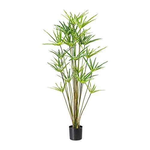 creativ home Kunstpflanze ZYPERNGRAS 115 cm – Elegante Deko für Ihr Zuhause - Stylische Kunstpflanze Zyperngras in einem schwarzen Kunststofftopf. Mit 22 natürlichen Samentrieben und einer Höhe von 110-120 cm bringt sie frisches Flair in jeden Raum. Ideal für pflegeleichte Gestaltung.