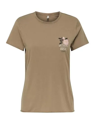 ONLY Damen Onllucy Life Reg S/S Top JRS Noos, Cocoa Créme, S