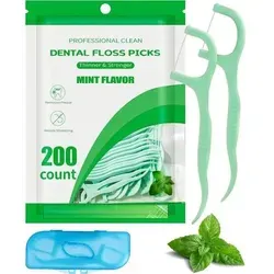 LAOYE Zahnseide Stick Minze - 200 Stück Dental Floss - Effektive Zahnreinigung mit LAOYE Zahnseide Sticks: Ergonomisches Design, reißfeste Zahnseide und frischer Minzgeschmack. Ideal für unterwegs, im praktischen Etui für bis zu 10 Sticks!