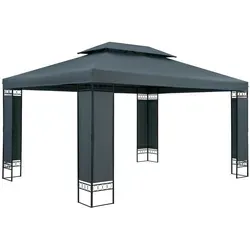 Pavillon Elda Anthrazit XXL 3x4m mit UV-Schutz 50+ - Stabiler und stilvoller Pavillon Elda für Garten, Terrasse oder Balkon. Mit reißfestem Polyester und cleveren Details wie Klettverschlüssen und Belüftung. Ideal für Feiern im Freien!