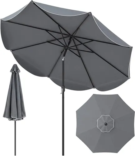 KOMFOTTEU Sonnenschirm 270 cm mit Kurbel & Neigefunktion