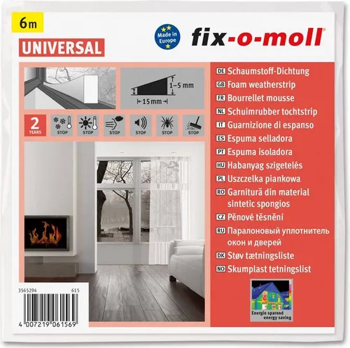 Schaumstoffdichtung fix-o-moll 6m x 15mm x 5mm