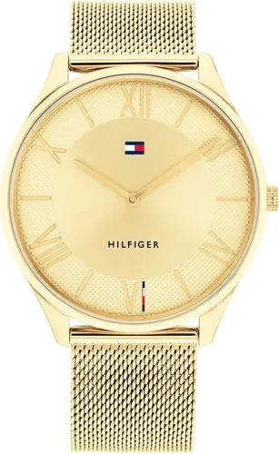 Tommy Hilfiger Analog 'Becker' Herren Uhr 1710515 - Elegante Goldfarben - Herrenuhren mit präzisem Quarz Uhrwerk, 43mm Edelstahl-Gehäuse und stilvollem Gold-Zifferblatt, ideal für jedes Outfit.