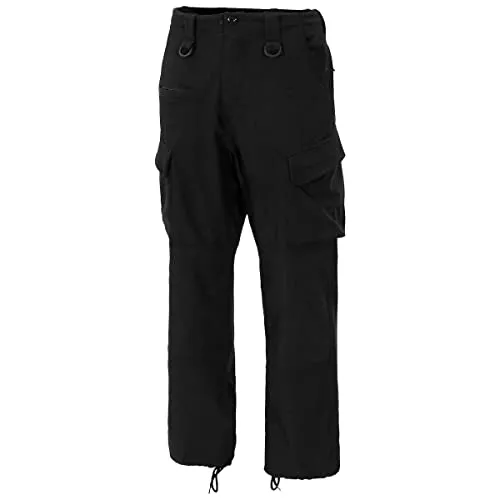 MFH Herren Allround Softshell-Hose Schwarz Größe M - Wanderhose für Herren mit verstärkten Knien, ideal für Outdoor-Aktivitäten. Wassersäule von 5000 mm und atmungsaktiv, perfekt für jedes Wetter.