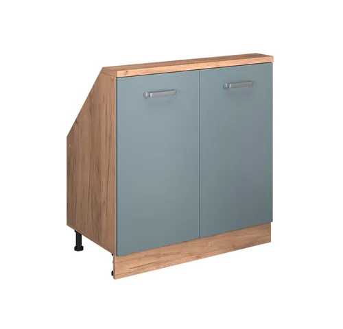 Vicco Unterschrank R-Line, Blau-Grau/Goldkraft Eiche in blau von Vicco