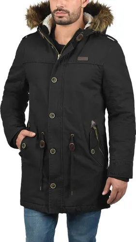 Indicode IDPulsoor Herren Winterjacke Parka - Funktionsjacke mit warmem Teddyfutter, abnehmbarer Fellkapuze und nachhaltiger Baumwolle – ideal für kalte Tage!