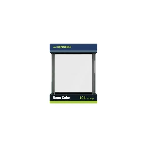 Dennerle Nano Cube 10 Liter - Mini-Aquarium mit abgerundeten Ecken - Elegantes Mini-Aquarium aus Floatglas, perfekt für Garnelen und Schnecken. Flexibles Design für individuelle Technik und Layout. Ideal für Schreibtische und kleine Räume. Maße: 20 x 20 x 25 cm, inklusive Zubehör.