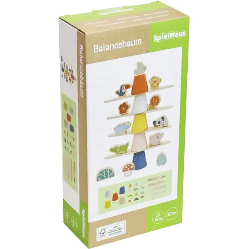 Spielmaus Holz Balance-Turm ''Baum'', 21 teilig