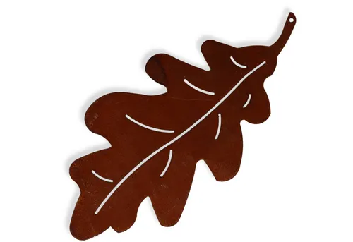 Rostikal Hängedekoration Eichenblatt Herbst Deko Figur Fensterdeko hängend (1 St), natürlicher Rost