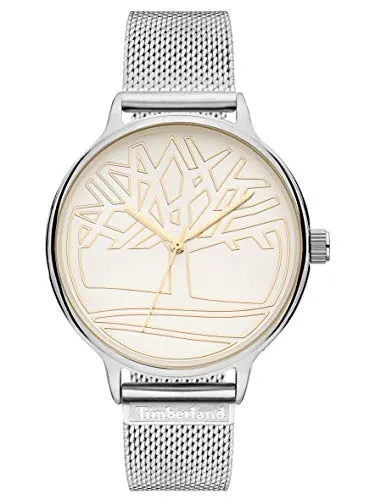 Timberland Damen Analog Quarz Uhr mit Edelstahl Armband TBL15644MYS.04MM, Silver