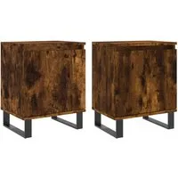 vidaXL Nachttisch 2er Set in Räuchereiche von vidaXL