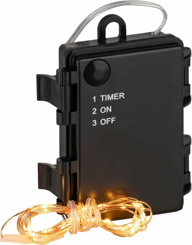 Coen Bakker LED Lichterkette Batterie Außen Draht kupfer Timer 1,95m 40 LED warmweiß classic warm