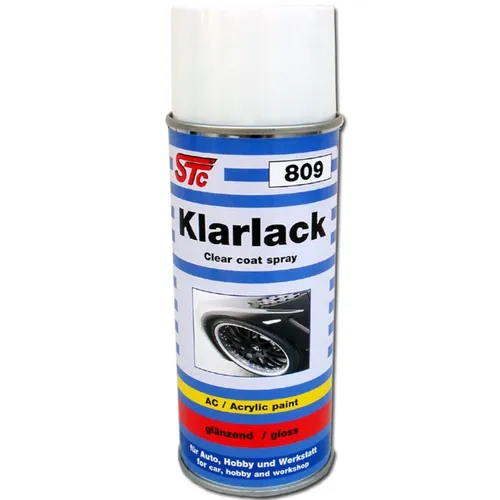 STC Klarlack Spray Lackspray glänzend Autolack Acryllack 400 ml