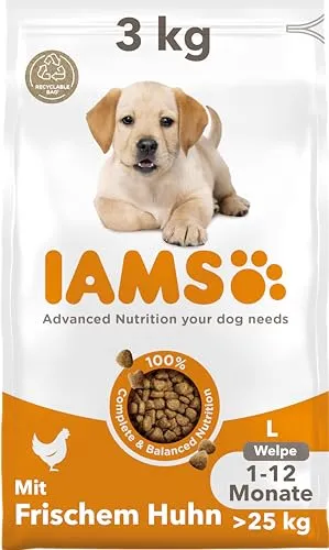 IAMS Junior Hundefutter trocken mit Huhn für große Rassen, 3 kg