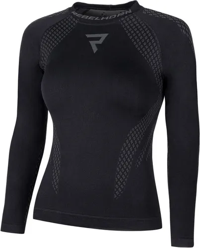 Rebelhorn Active 2 Damen Langarm Funktionshemd, schwarz-grau, Größe M - Leichtes, atmungsaktives Funktionshemd für höchsten Tragekomfort. Ideal für warme Tage und schnell trocknend. Nahtlose Verarbeitung sorgt für angenehmes Tragen unter Schutzkleidung.