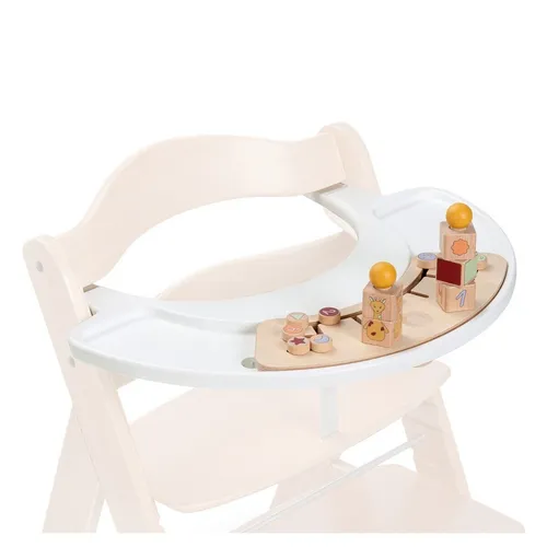 Hauck Alpha Play Sorting Set Giraffe White - Hochstuhl Zubehör mit spielerischem Sortierspaß, fördert die motorischen Fähigkeiten und macht Essen zum Abenteuer!