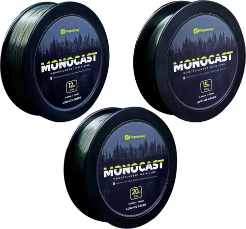 RidgeMonkey MonoCast Hauptschnur - 1000m monofile Karpfenschnur, Durchmesser/Tragkraft:0.35mm / 6.8kg / 15lb