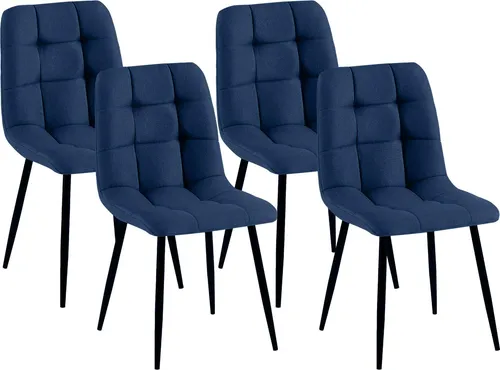 CLP 4er Set Esszimmerstühle Antibes - 4er Set Esszimmerstühle Antibes mit gepolsterten Stoffbezügen, ideal für hohen Sitzkomfort und bis 150 kg belastbar – perfekt für Esszimmer oder Küche.