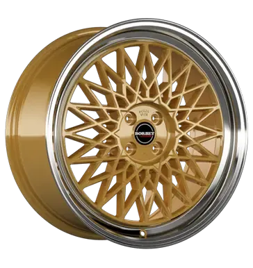 B 7 0x17 4x100 ET25 MB64 Alufelgen in gold von BORBET