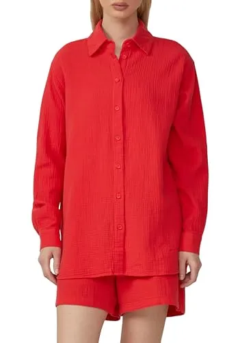 Produktbild QS Langarmbluse aus Musselin – Lässige Hemdbluse
