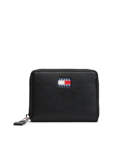 Tommy Jeans Damen Geldbörse Must mit Reißverschluss, Schwarz - Damen-Geldbörse mit mehreren Kartenfächern und Reißverschluss-Innenfach, ideal für stylische Aufbewahrung. Perfekt für modebewusste Frauen und als Geschenk!