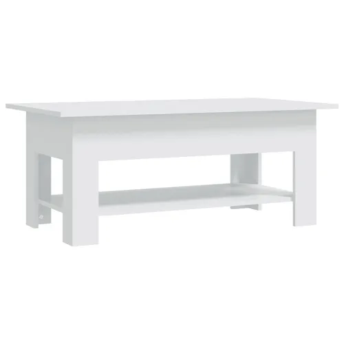 furnicato Couchtisch Weiß 102x55x42 cm