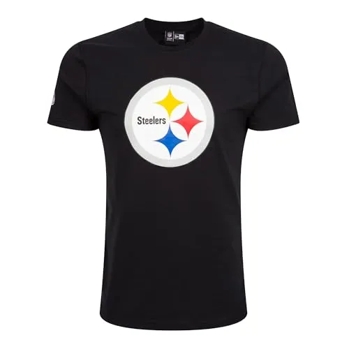 New Era NFL Team Logo Pittsburgh Steelers T-Shirt, Schwarz, M - Sportfan T-Shirt aus 100% Baumwolle mit hochwertigem Design und hohem Tragekomfort - perfekt für Steelers-Fans!