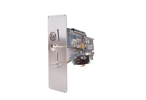 ATTAS Schalter Mechanischer Münzprüfer W6000 - Schalter für gewerblichen Einsatz, ideal für Tor- und Schrankenanlagen. Kompakte Bauform, rostfreie Edelstahl Frontplatte und keine Spannungsversorgung nötig.