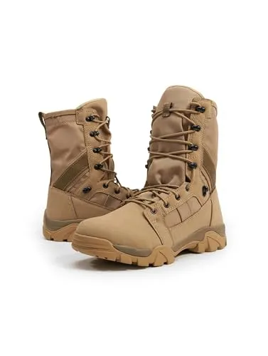 Brandit Defense Boots camel Gr. 44 - Herren Militär- & Einsatzstiefel, leichter Allround-Einsatzstiefel mit atmungsaktivem Obermaterial und rutschfester Gummi Außensohle für optimalen Komfort und Sicherheit.
