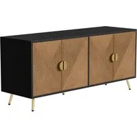 okwish Hochglanz Sideboard mit 4 Türen für das Wohnzimmer
