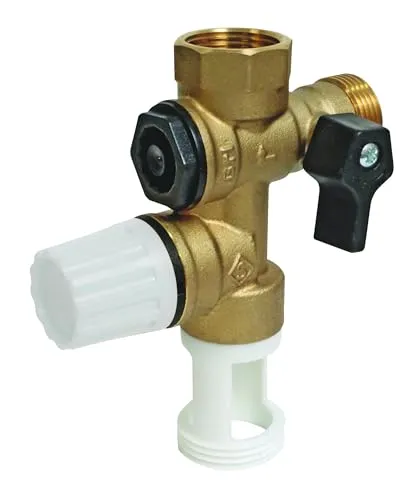 SOMATHERM FOR YOU 32500 GDS rechts NF Sicherheitsgruppe Messing NC 20/27 (3/4 ‚‘) mit einem geraden Luft Wache. Körper zwingend Sicherheit für Warmwasserbereiter, None, Grau