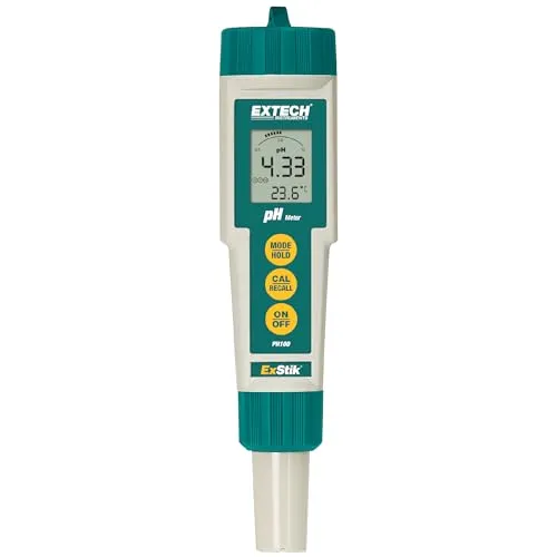 Extech PH100 - Wasserdichtes pH-Messgerät - Labor-pH-Meter mit integrierten Smart Chip für erweiterte Funktionen, inklusive RENEW- und CAL-Anzeige für einfache Wartung, ideal für anspruchsvolle Anwendungen.