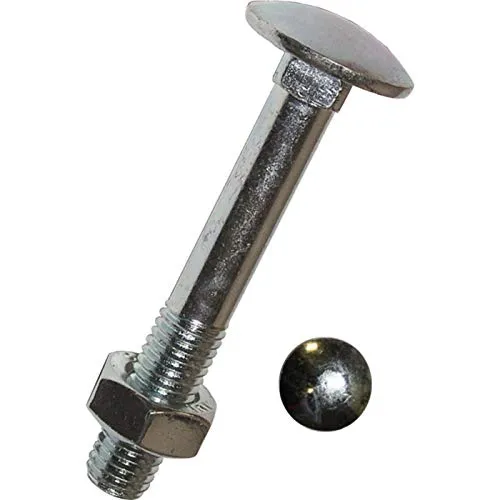 Schloßschraube m. Mutter DIN 603 M8x40 mm galv. verzinkt, 100 Stück