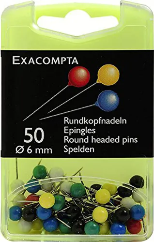 EXACOMPTA Markierungsnadeln Größe: 6 mm farbig sortiert 50 Stück