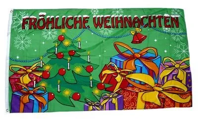 Fahne/Flagge Fröhliche Weihnachten Geschenke 90 x 150 cm