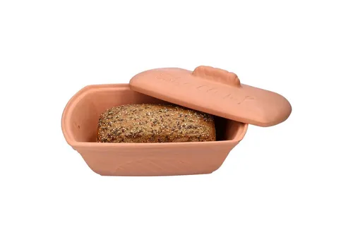 MamboCat Brotkasten Terra - Stilvoller Brottopf mit Deckel - Brotkästen aus braunem Ton für optimale Aufbewahrung, hält Ihr Brot frisch und aromatisch.