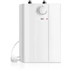 AEG HUZ 5 Basis Warmwasserspeicher - Warmwasserspeicher für Untertischmontage mit 5 l Inhalt, stufenloser Temperaturwahl von 35-85 °C und hoher Energieeffizienzklasse A, ideal für effiziente Warmwasserversorgung.