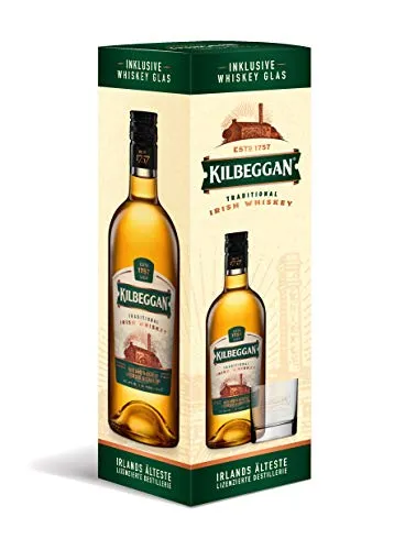 Kilbeggan Traditional Irish Whiskey mit Tumbler Glas