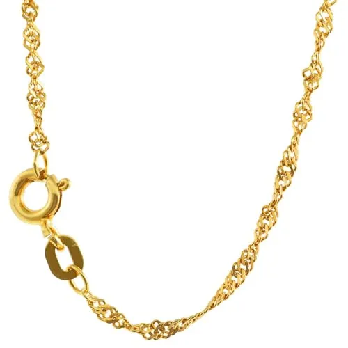 hoplo holzenplotz Goldkette Singapurkette Halskette Breite 1,6 mm 333-8 Karat echt Gold, Kettenlänge:38 cm Kindergröße