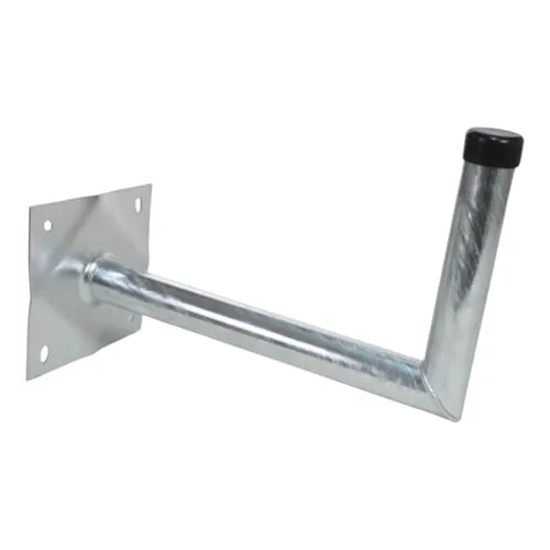 Erwin Weiß GmbH Wandhalterung Stahl Abstand 45 cm I Wandhalter für Satellitenschüsseln & Wetterstationen I Stahlrohr Durchmesser 48 mm I Winkel Wandhalterung für Sat Antenne