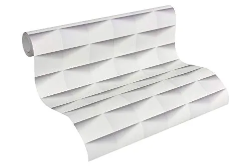 A.S. Création Tapete Authentic Walls 3D-Optik 10,05 m x 0,53 m grau weiß 302481
