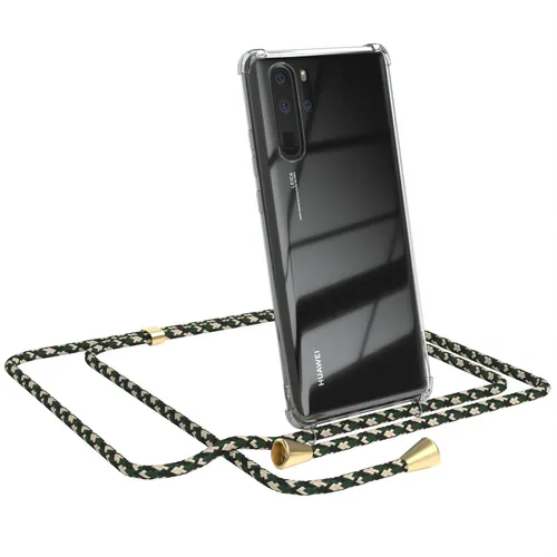 Für Huawei P30 Pro Handyhülle zum Umhängen Kordel Case Tasche TPU Kette Grün