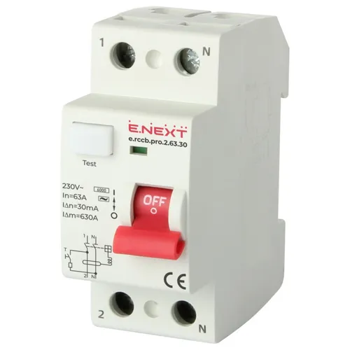 E.NEXT p003006 PRO 2P 63A 30mA 6kA RCD TYP AC
