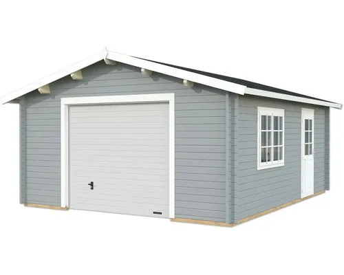 Einzelgarage Palmako Roger 23,9 m² mit Sektionaltor - Gartenhäuser, Geräteschuppen & Carports – Robuste Holzgarage mit Satteldach und modernem Sektionaltor, ideal für sicheren Fahrzeugschutz.