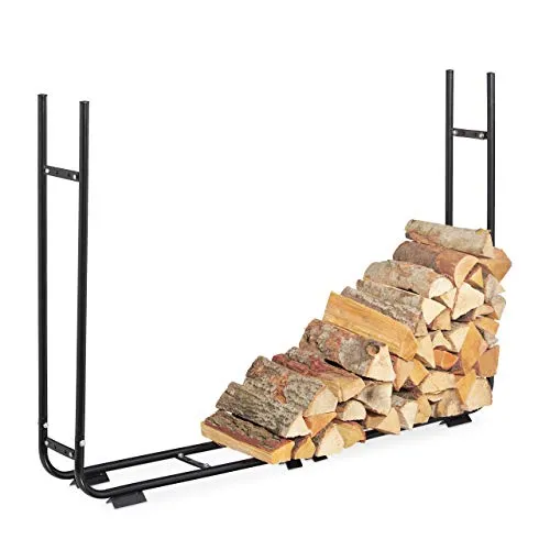 Kaminholzregal - Praktischer Kaminholzständer für Ihre Holzaufbewahrung - Aschesauger - Robustes Stahlregal mit 220 cm Breite, ideal zur stilvollen und sicheren Aufbewahrung von Brennholz.