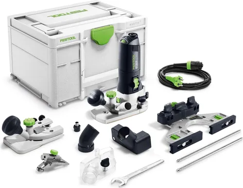 Festool Kantenfräse MFK 700 EQ-Set - Präzises Bündigfräsen - Fräsen: Modul-Kantenfräse mit 720 W für exakte 1/10 mm Feineinstellung, ideal für professionelle Kantenbearbeitung und optimale Absaugung.